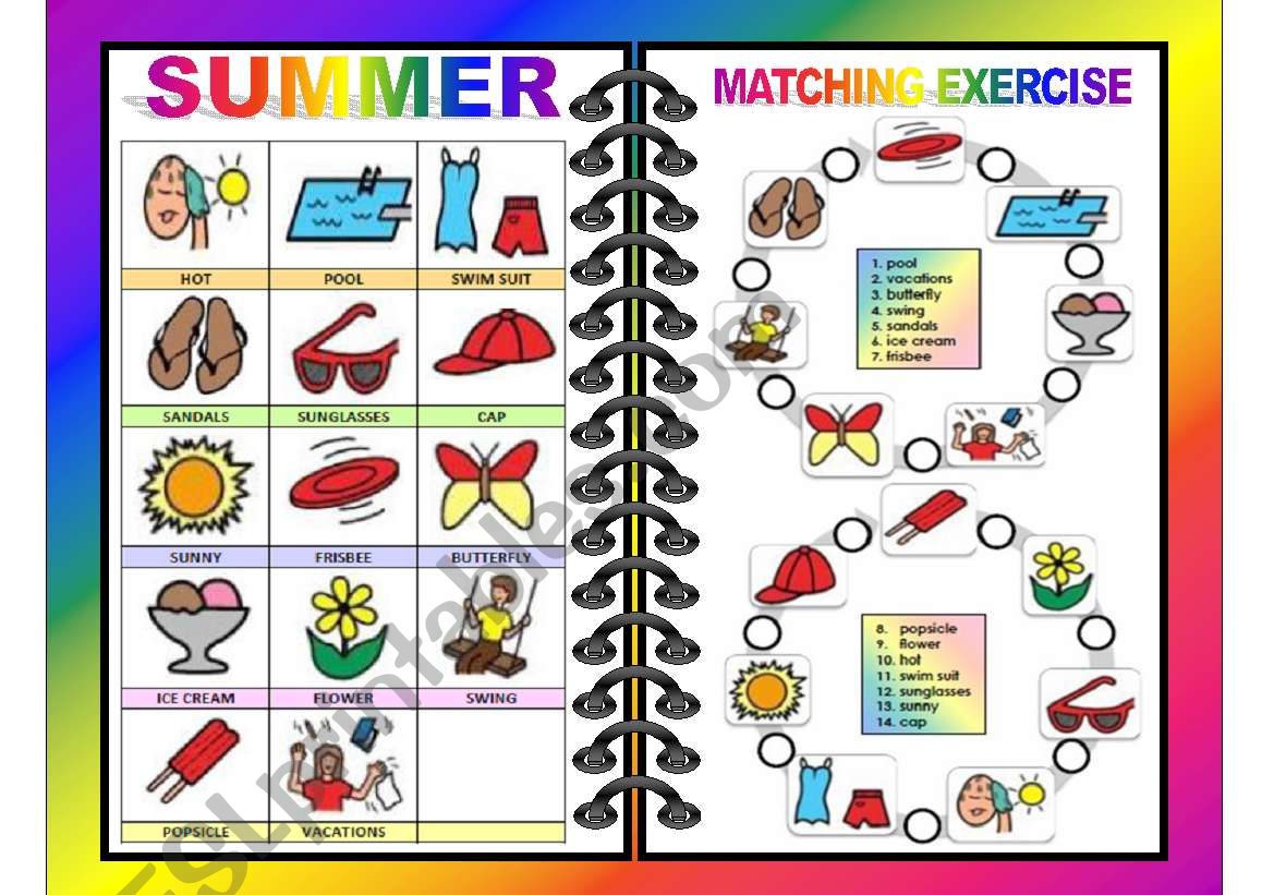 SEASONS PICTIONARY AND MATCHING ALL-IN-ONE (SUMMER) 3/4