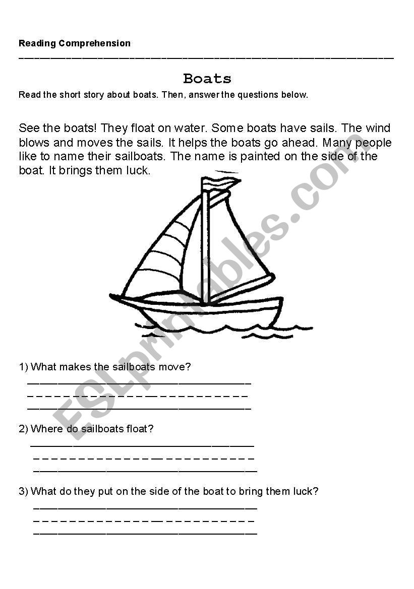 Comprehension worksheet