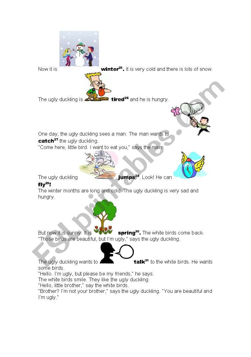 The Ugly Duckling worksheet