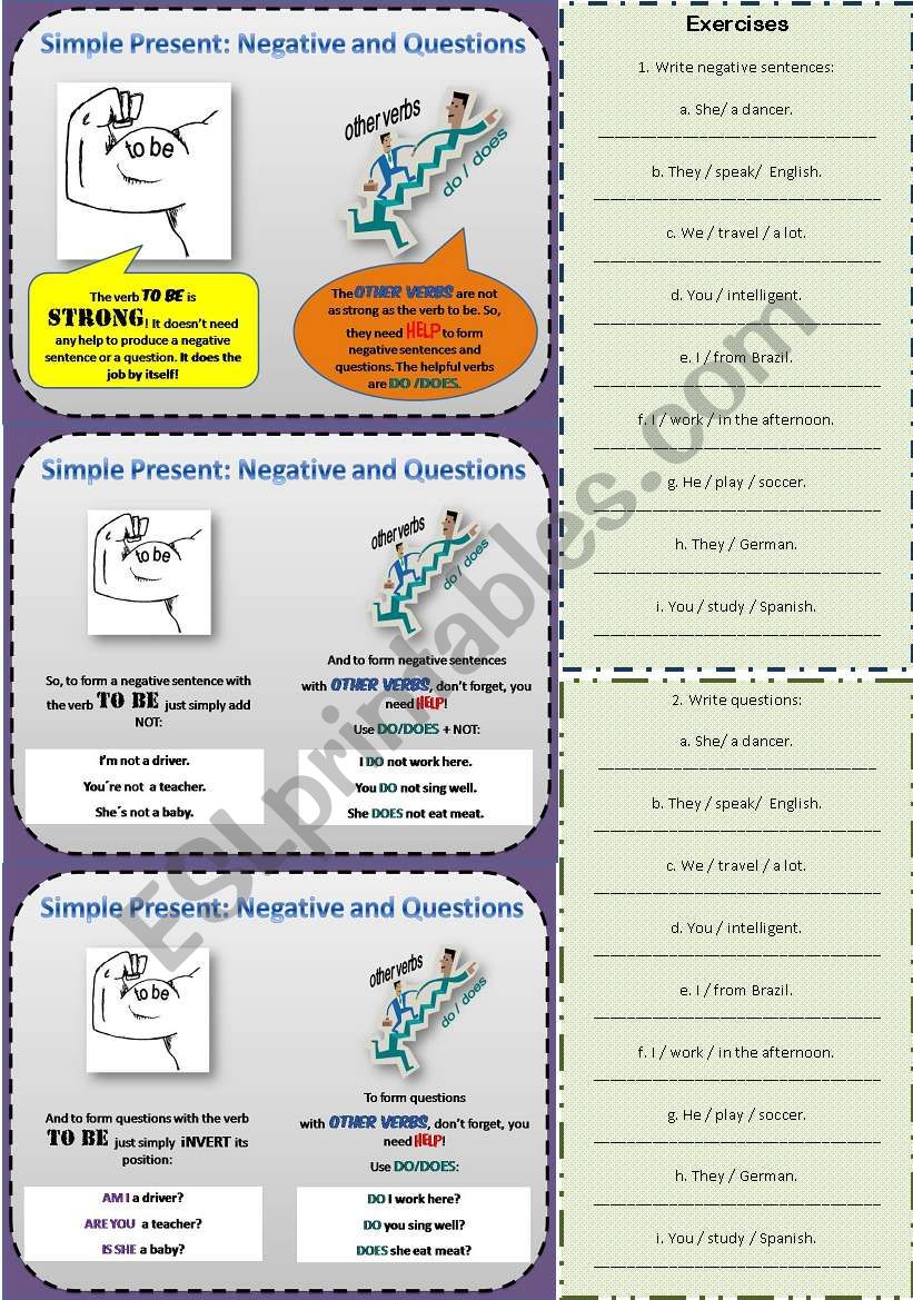 Simple Present: Negative Sentences and Questions