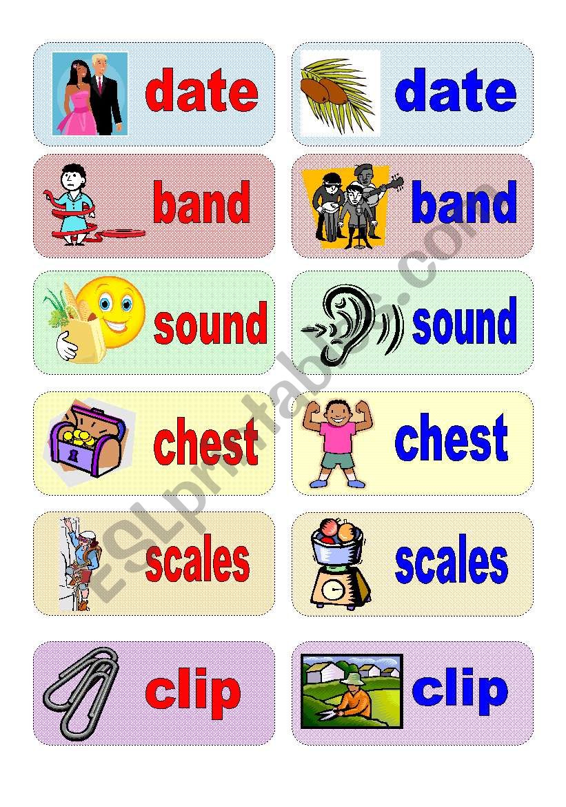 Homographs 4 - pictionary/memory