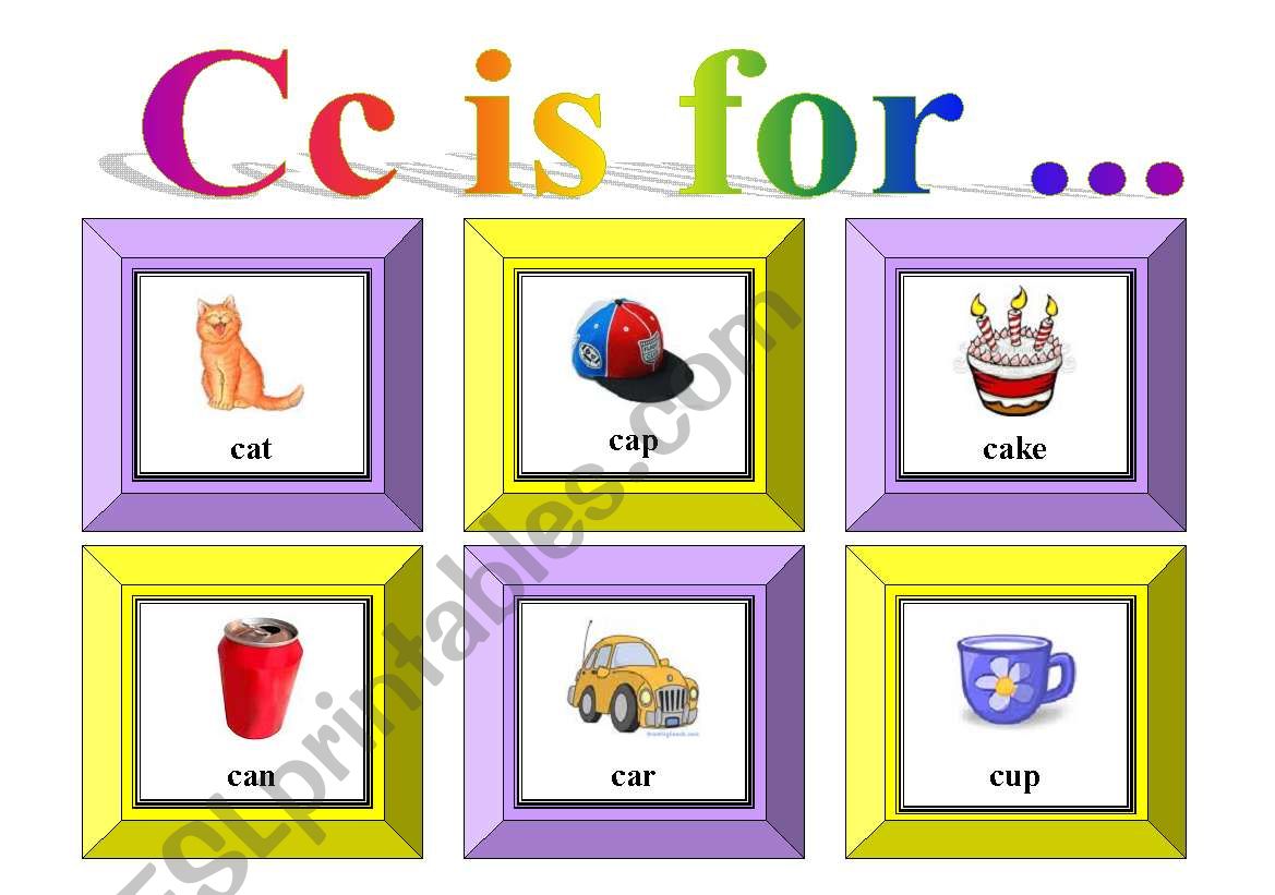 Cc is for ... (3 pages) worksheet