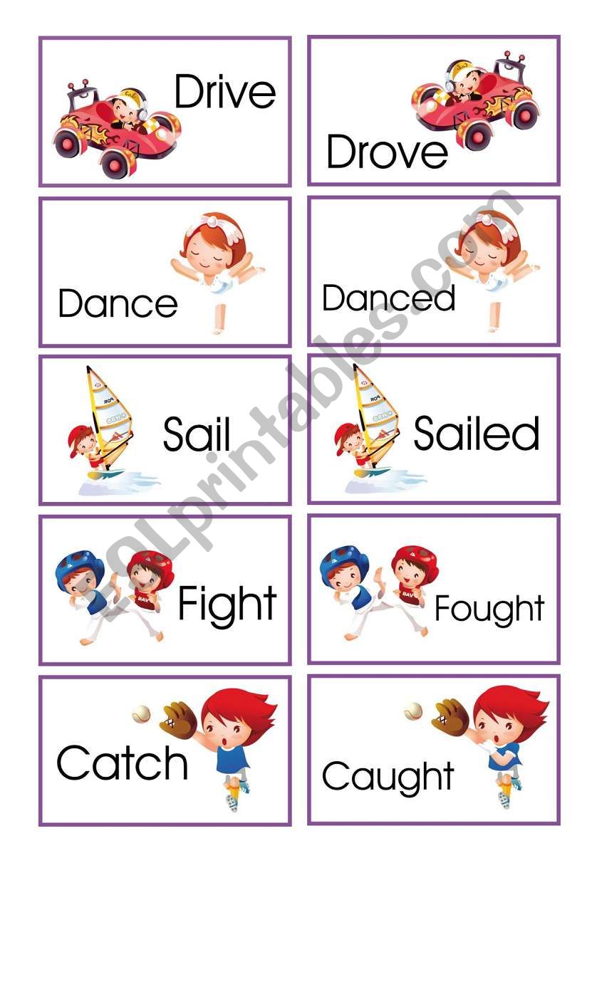 Memory game: verbs in present and past II