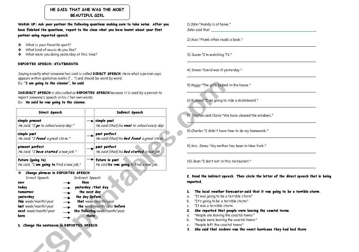 reported speech statements and modals