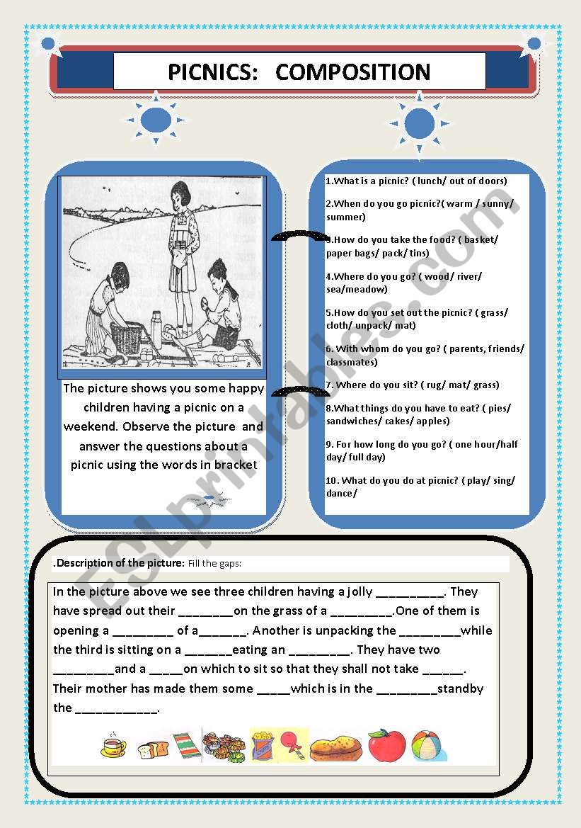 Composition: Picnic worksheet