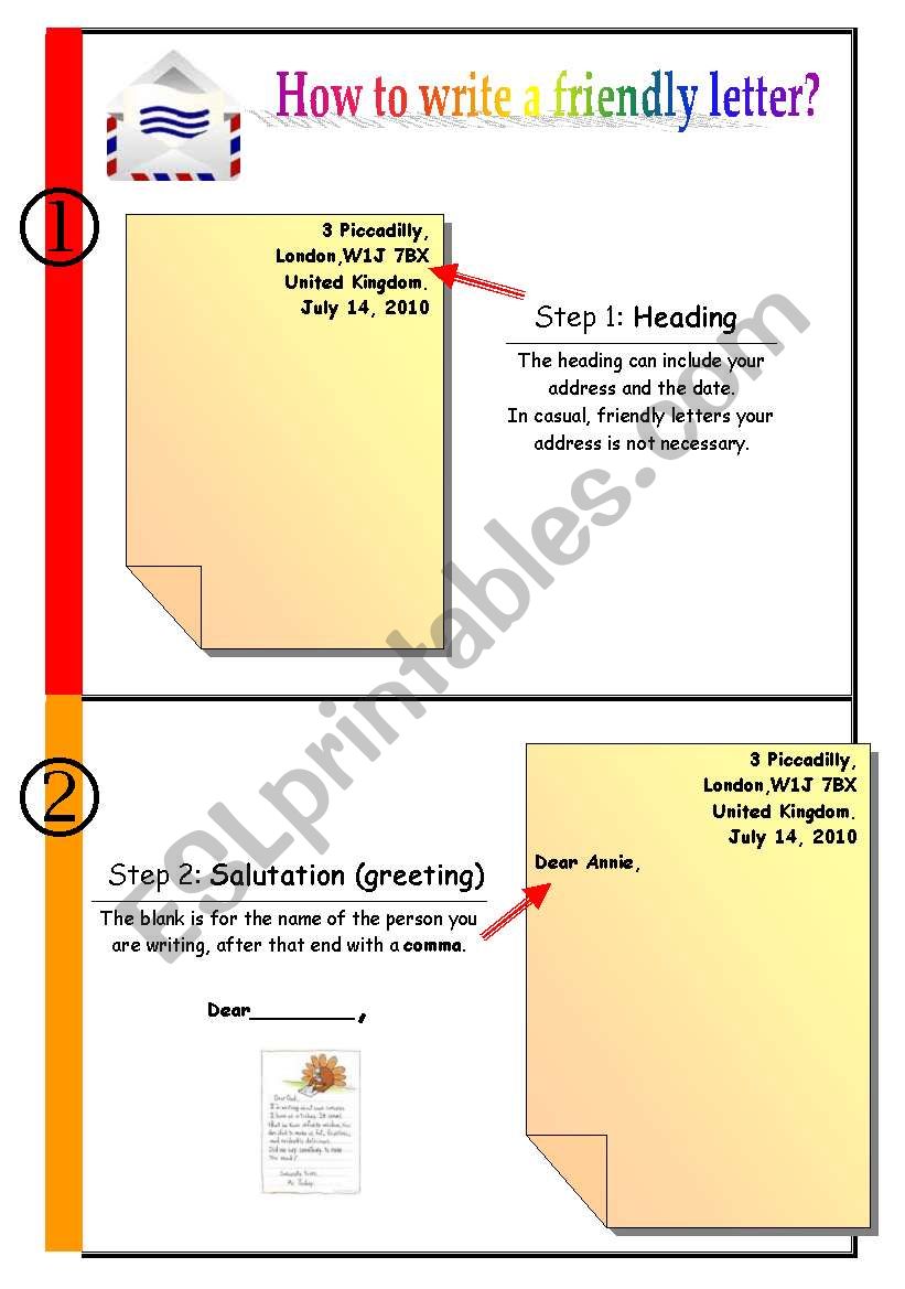 How to write a friendly letter? (11 pages) - ESL worksheet by