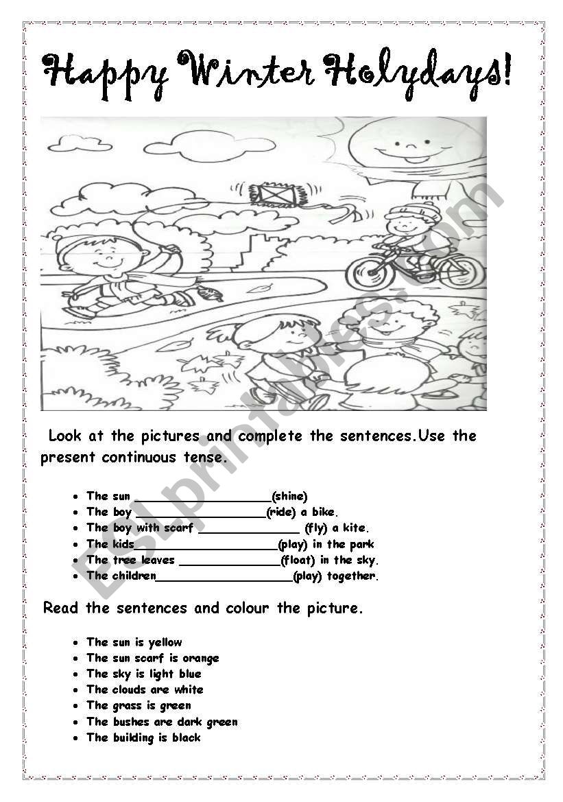 Happy winter holydays!  worksheet