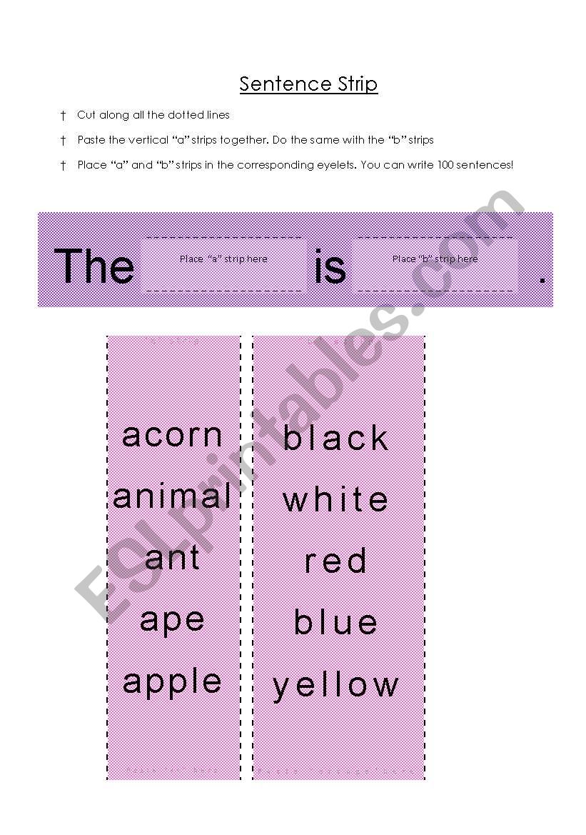 Sentence Strip worksheet