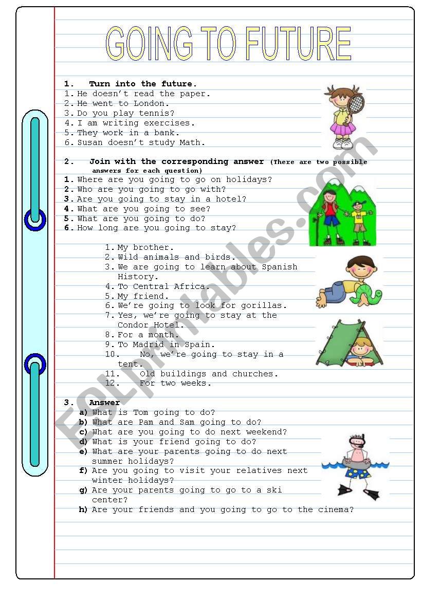 Future Tense Exercises Going To