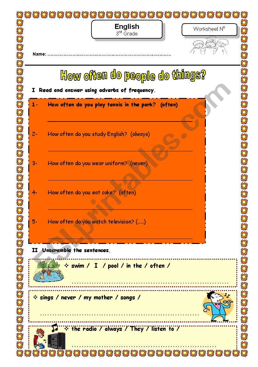 Adverb of  Frequency worksheet