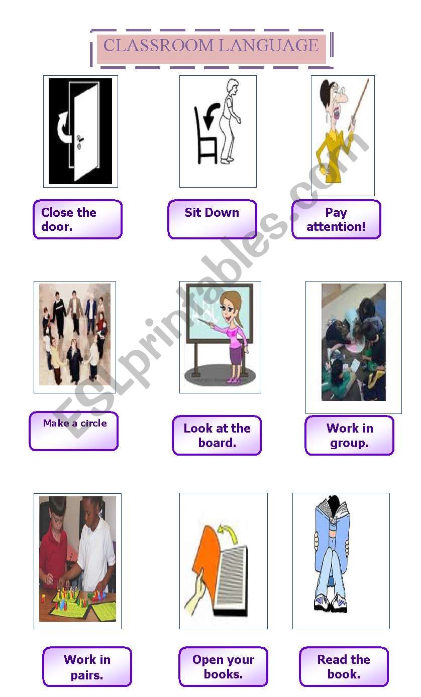 Classroom Language Poster worksheet