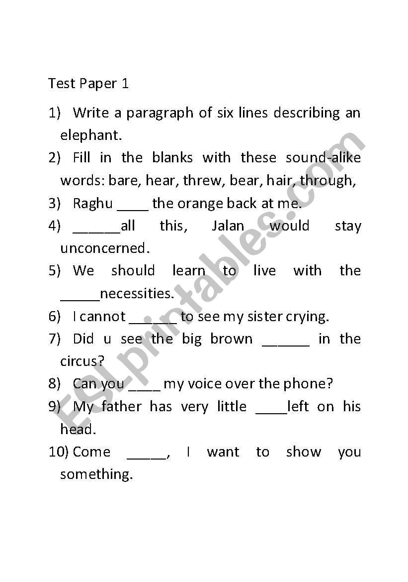 exercise for 8-9 years worksheet