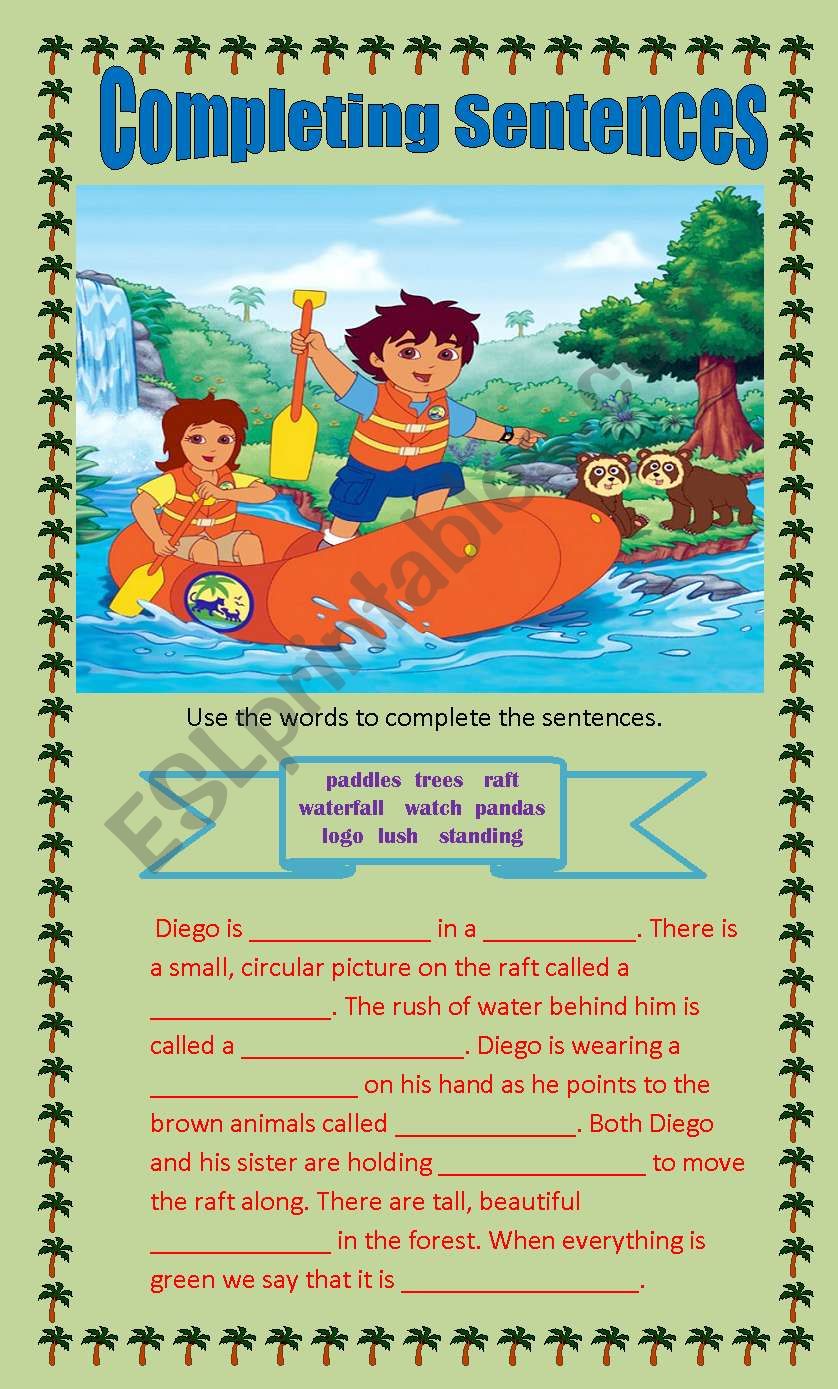 Completing Sentences worksheet