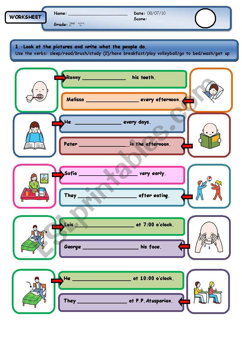 present simple negative worksheet