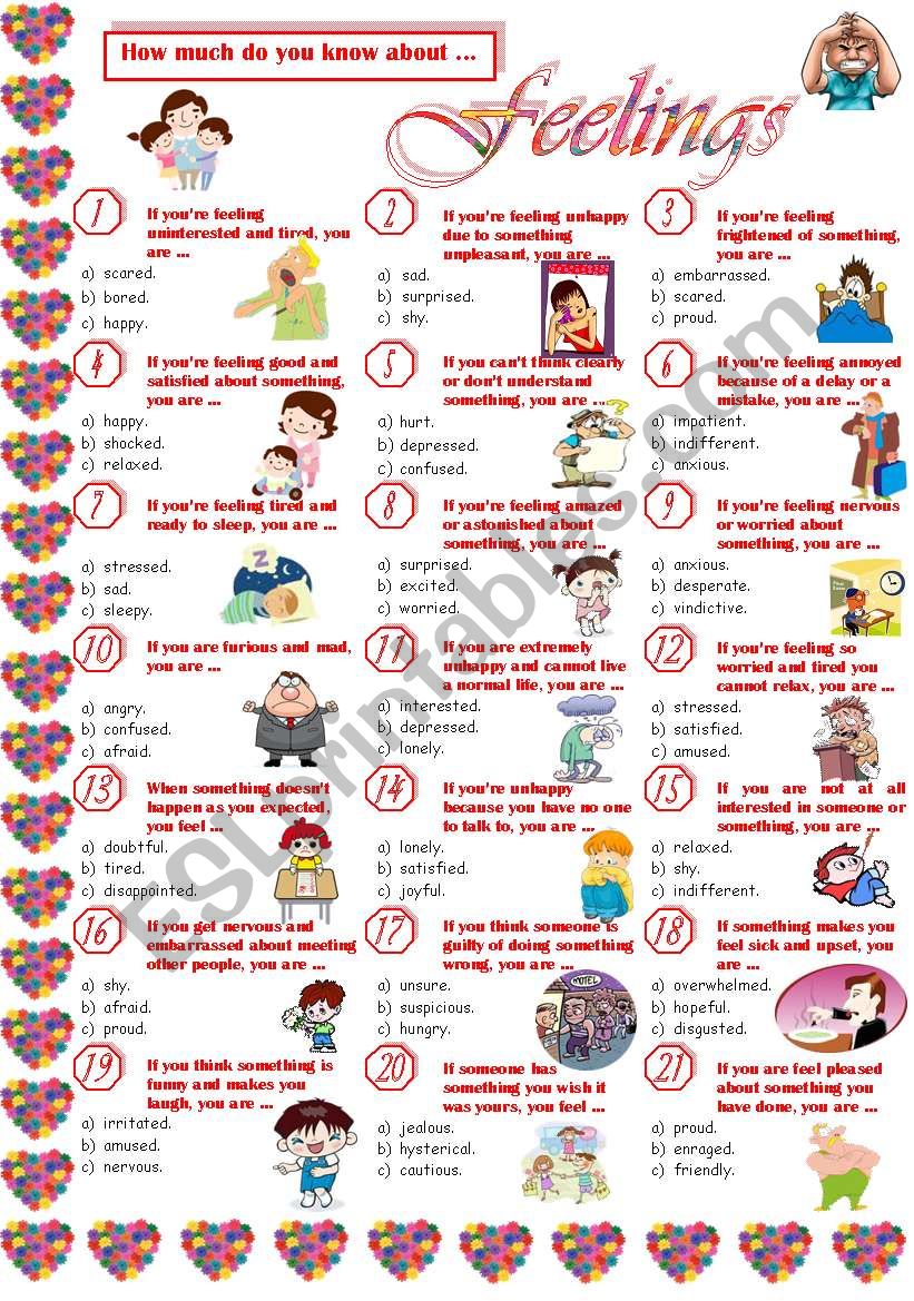 Feelings-Quiz worksheet