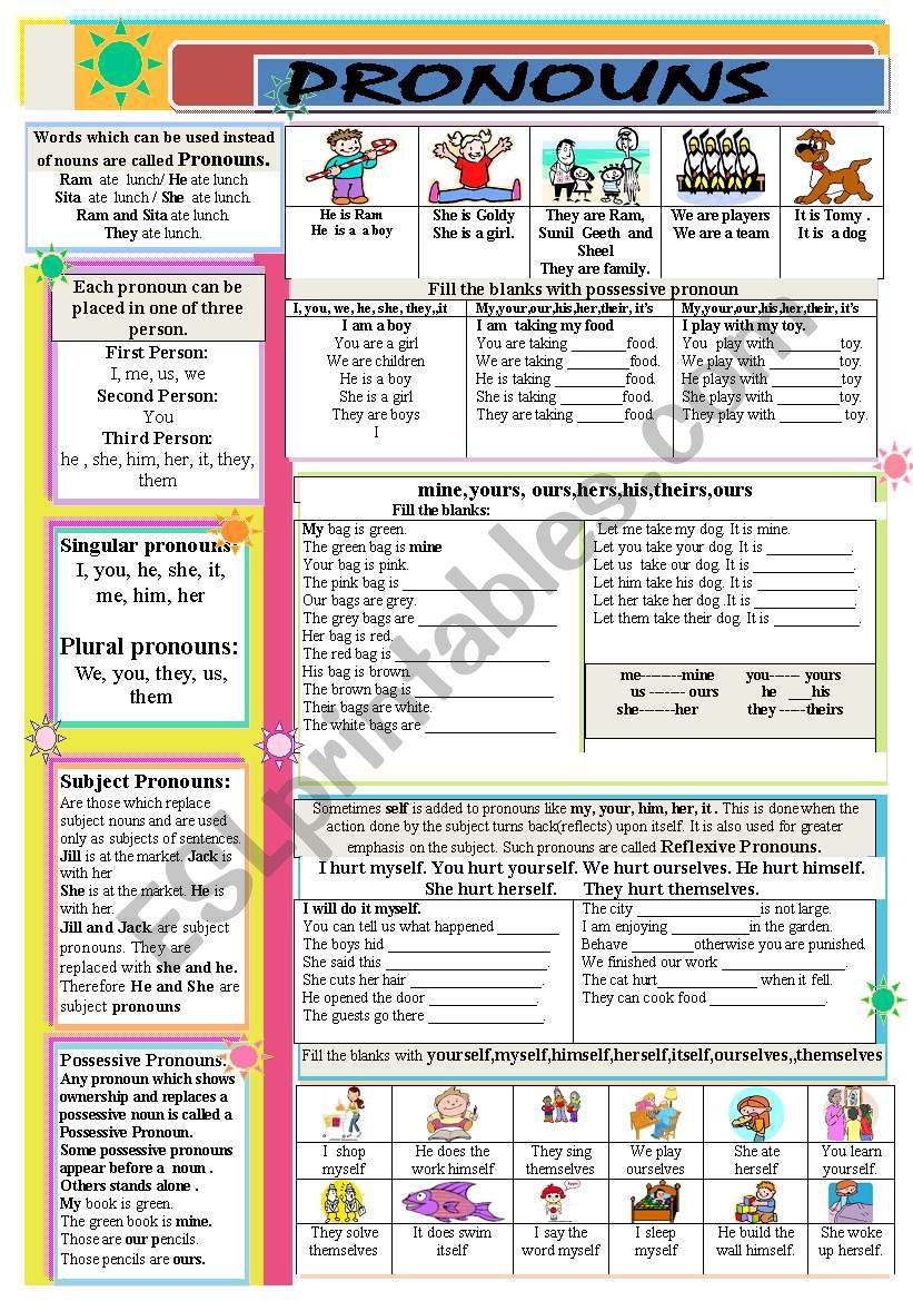 Pronouns worksheet