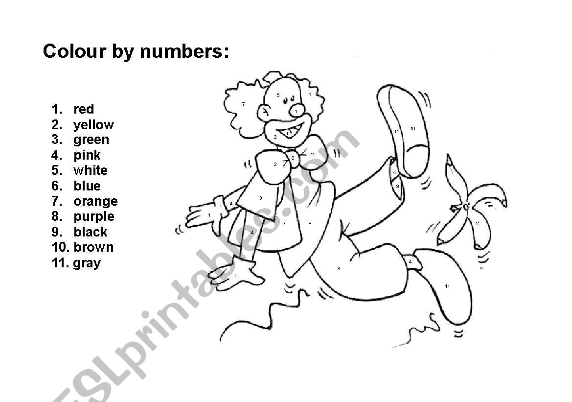 Color by numbers worksheet