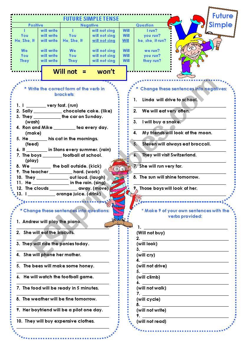 Future Simple Tense worksheet