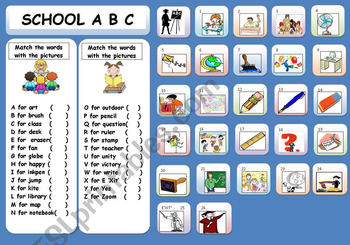 Alphabets worksheet