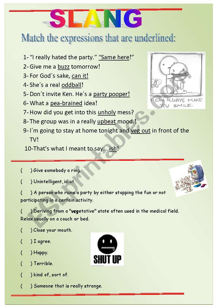 Slang - part 2 worksheet