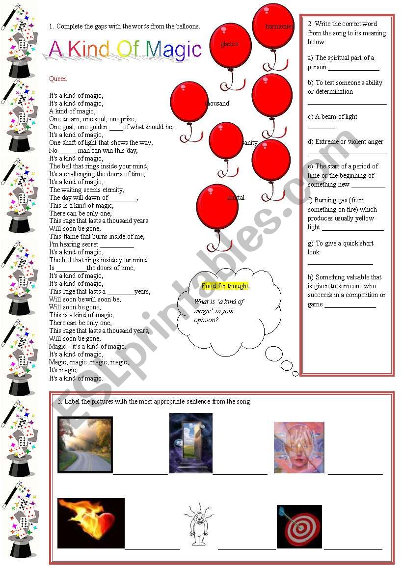 A kind of magic worksheet