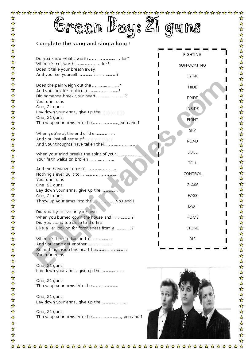 sing a song! worksheet