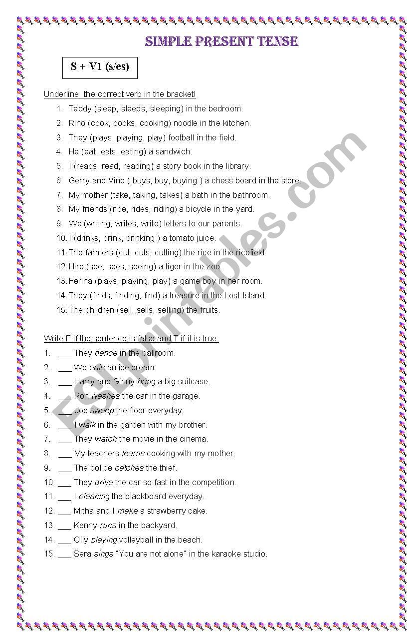 Simple Present  worksheet