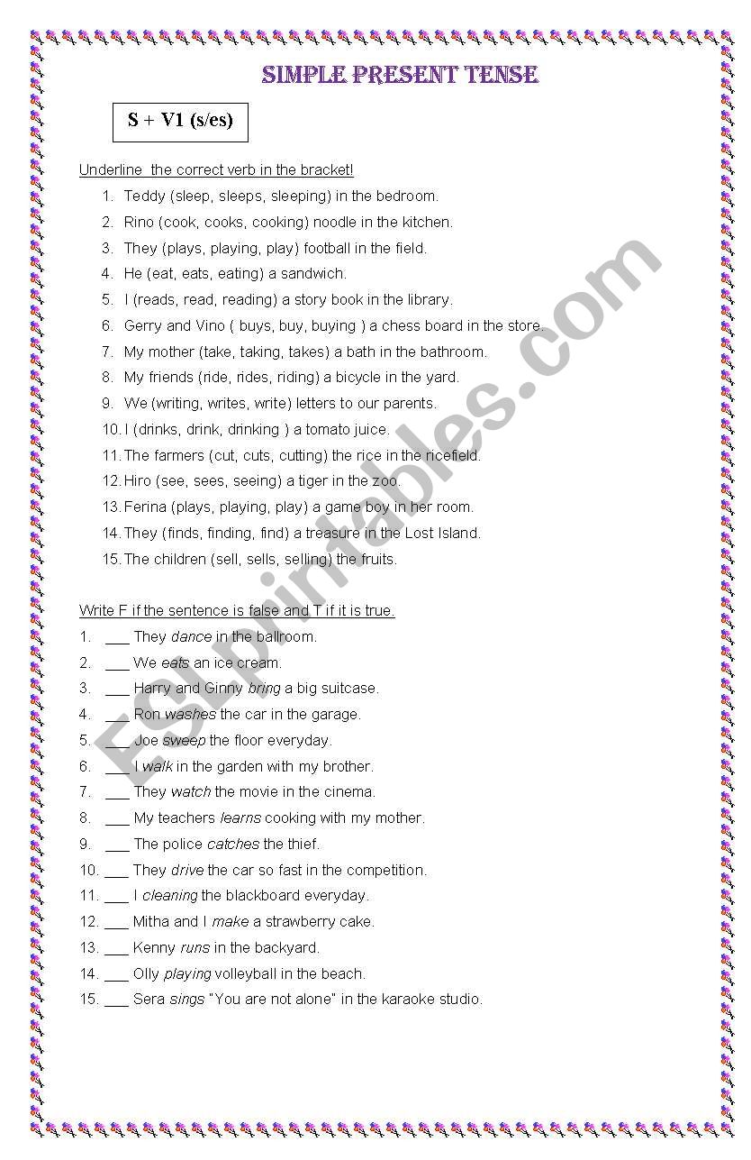 Simple Present  worksheet