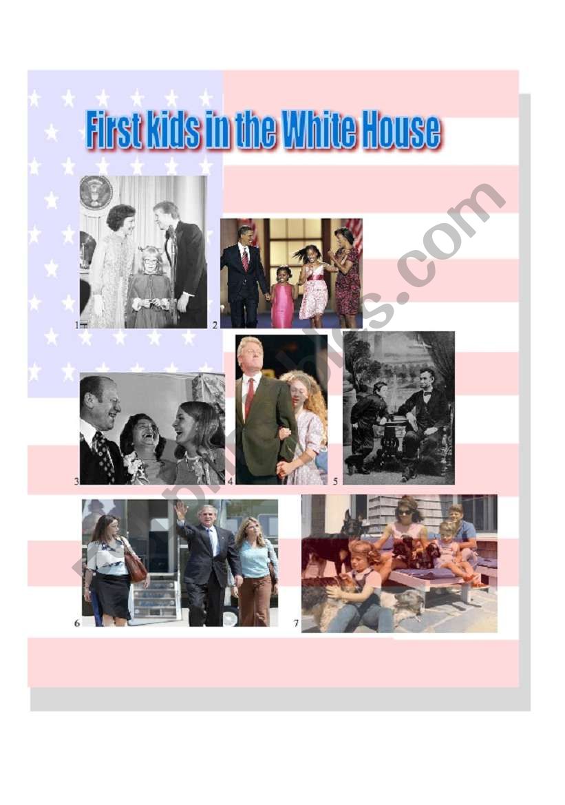 First kids in the White House worksheet