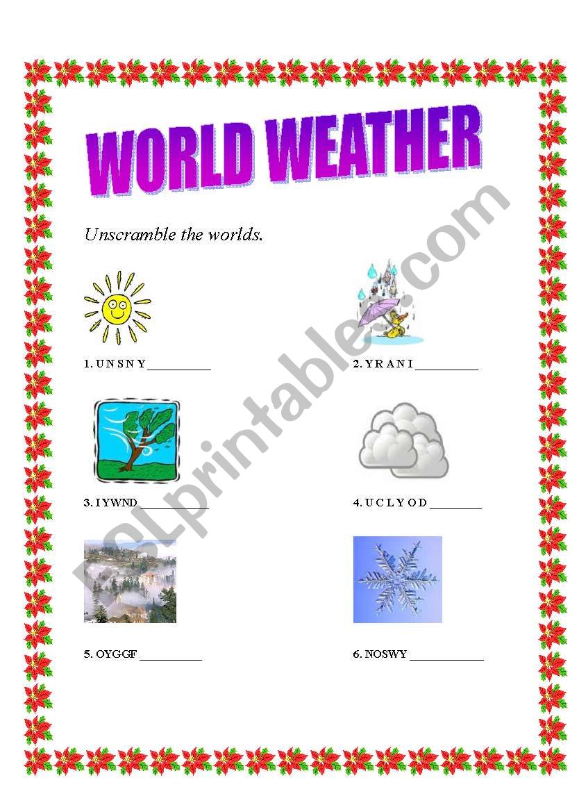 World weather worksheet