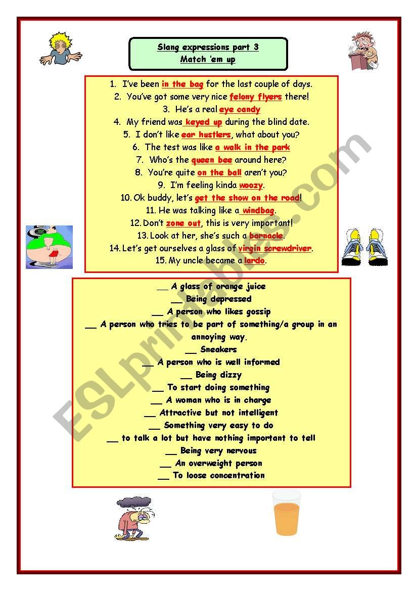 Slang expressions part 3 worksheet