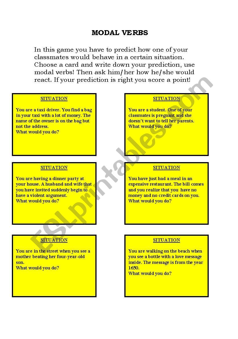 Speaking cards! worksheet