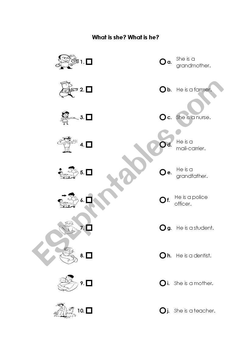 jobs worksheet