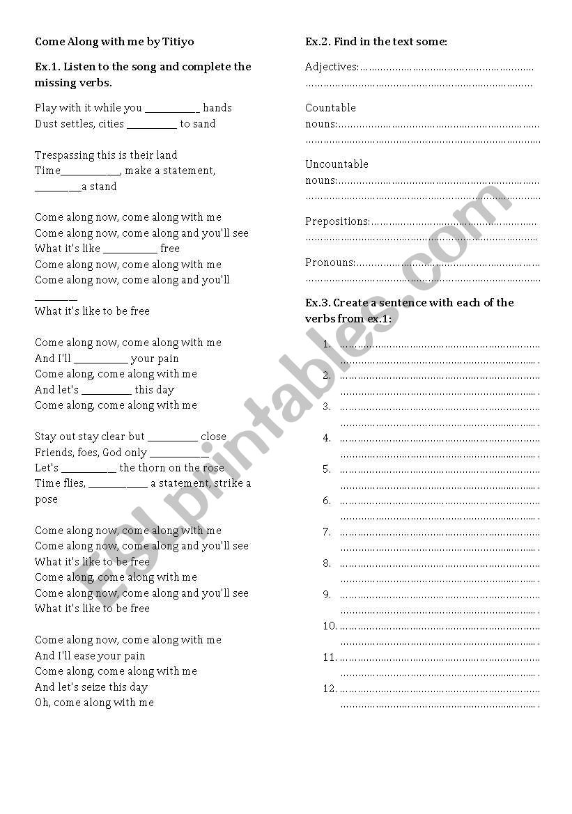 Come Along - listening exercise