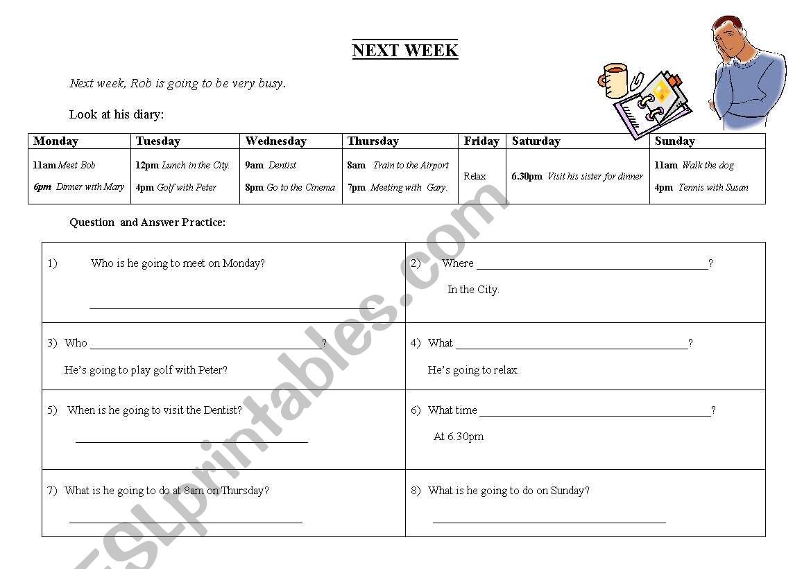 Next week (going to) worksheet