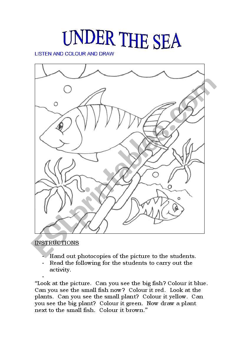 STARTERS Exam - UNDER THE SEA worksheet