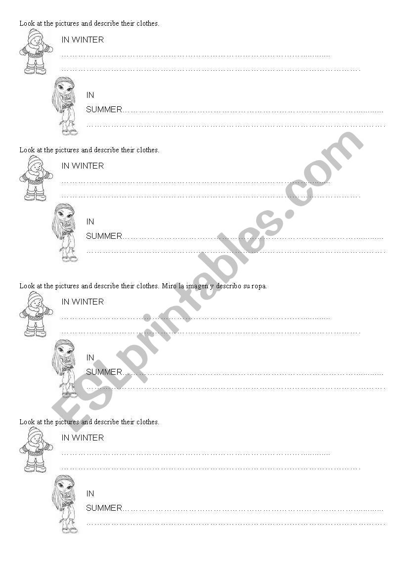 The weather and clothes worksheet