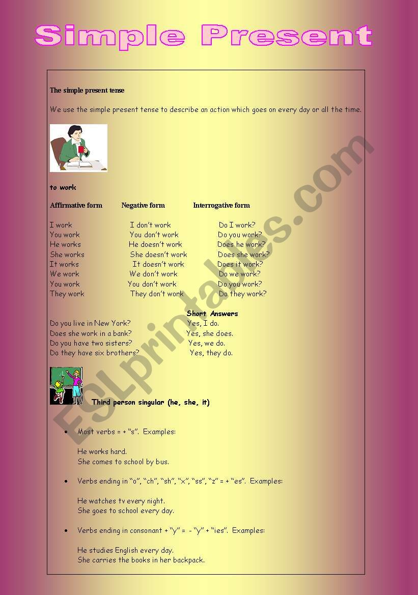 Simple Present worksheet