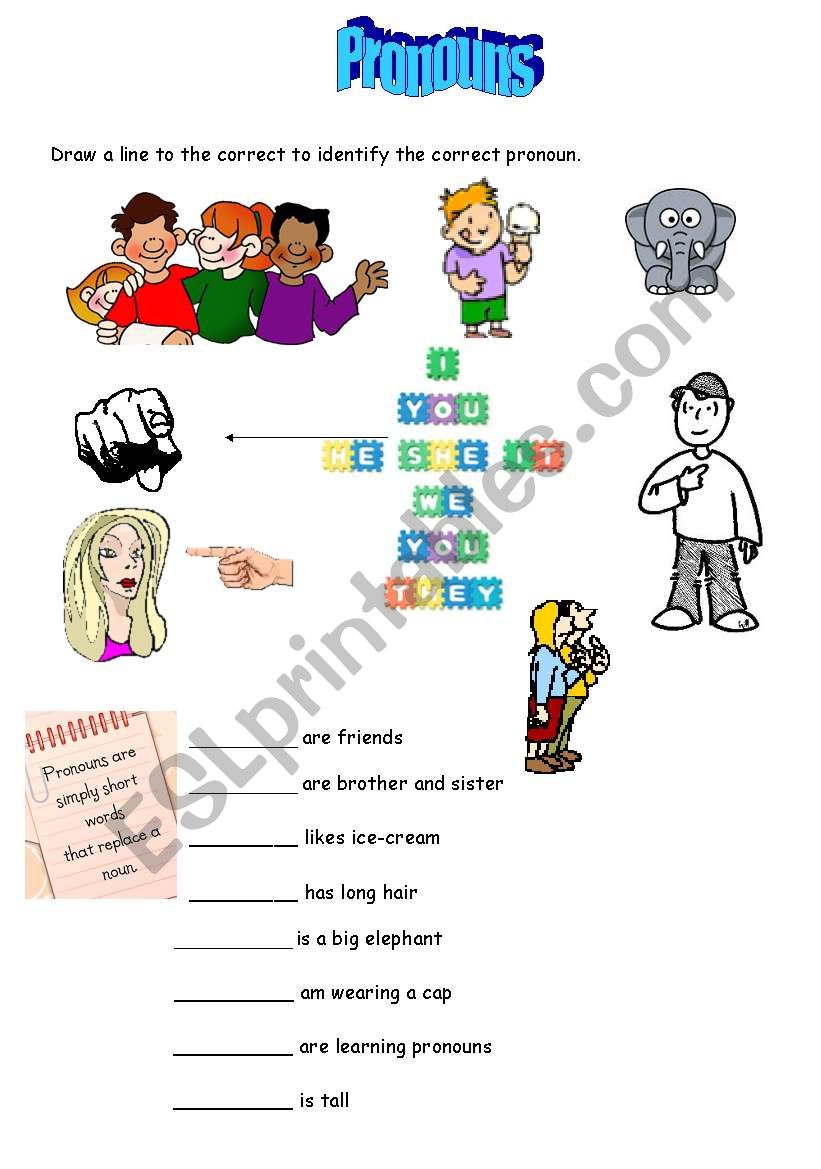 Pronouns worksheet
