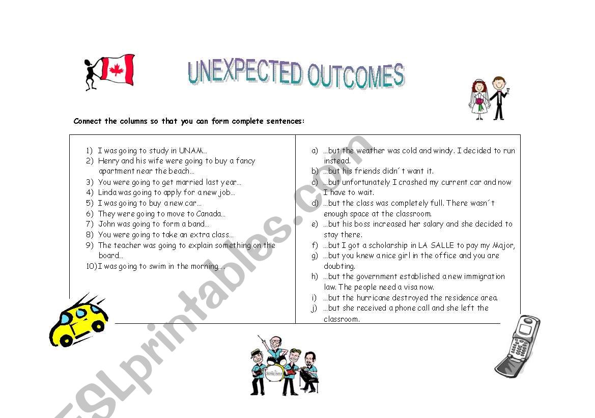 UNEXPECTED OUTCOMES worksheet