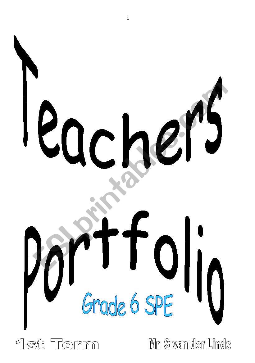 Teachers portfolio SPE worksheet
