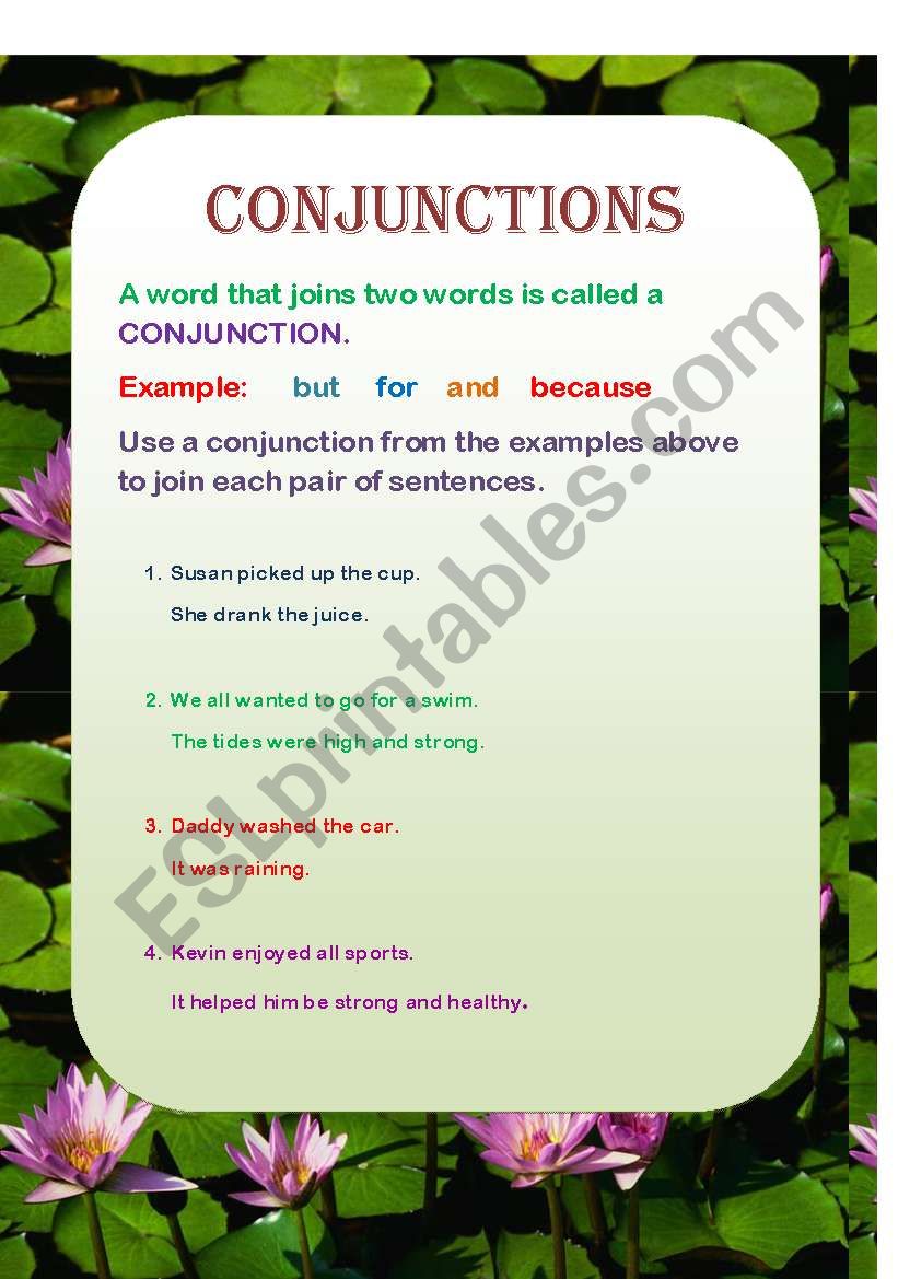 Conjunctions worksheet