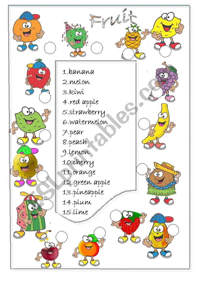 Fruit  /match/ worksheet