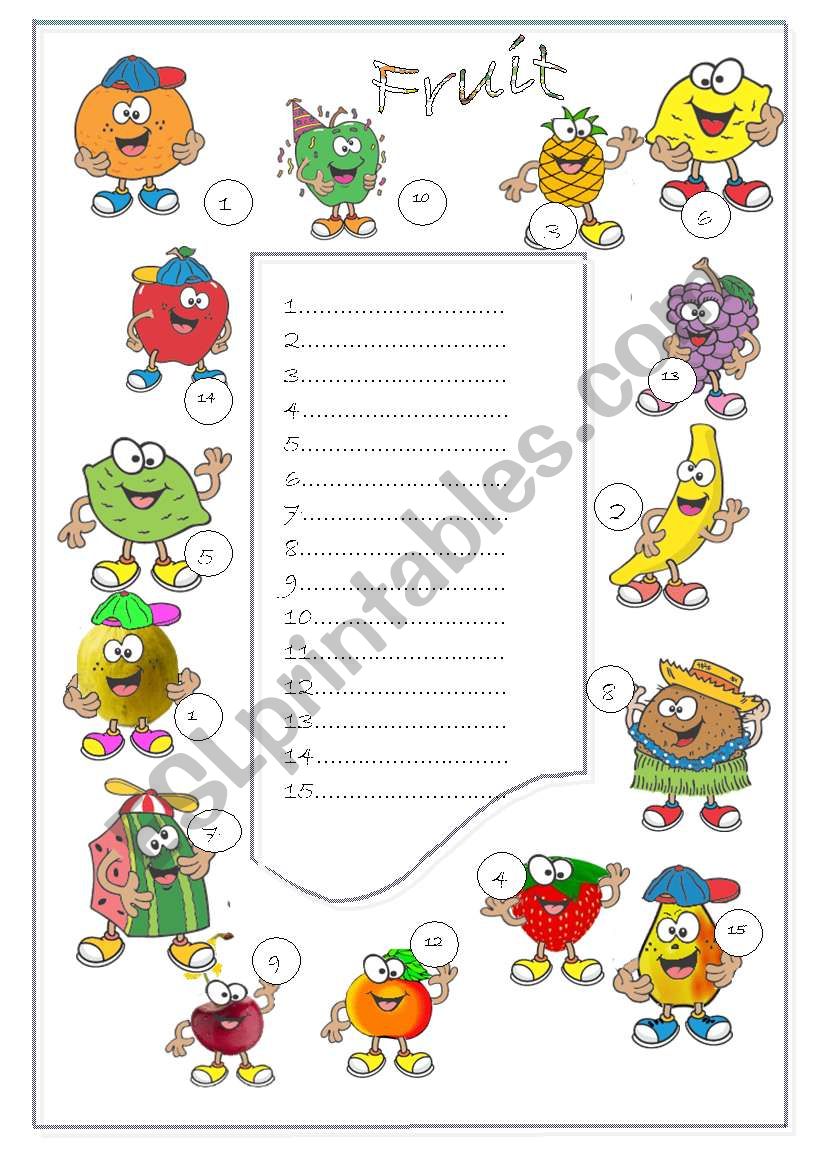 Fruit  /easy ws/ worksheet