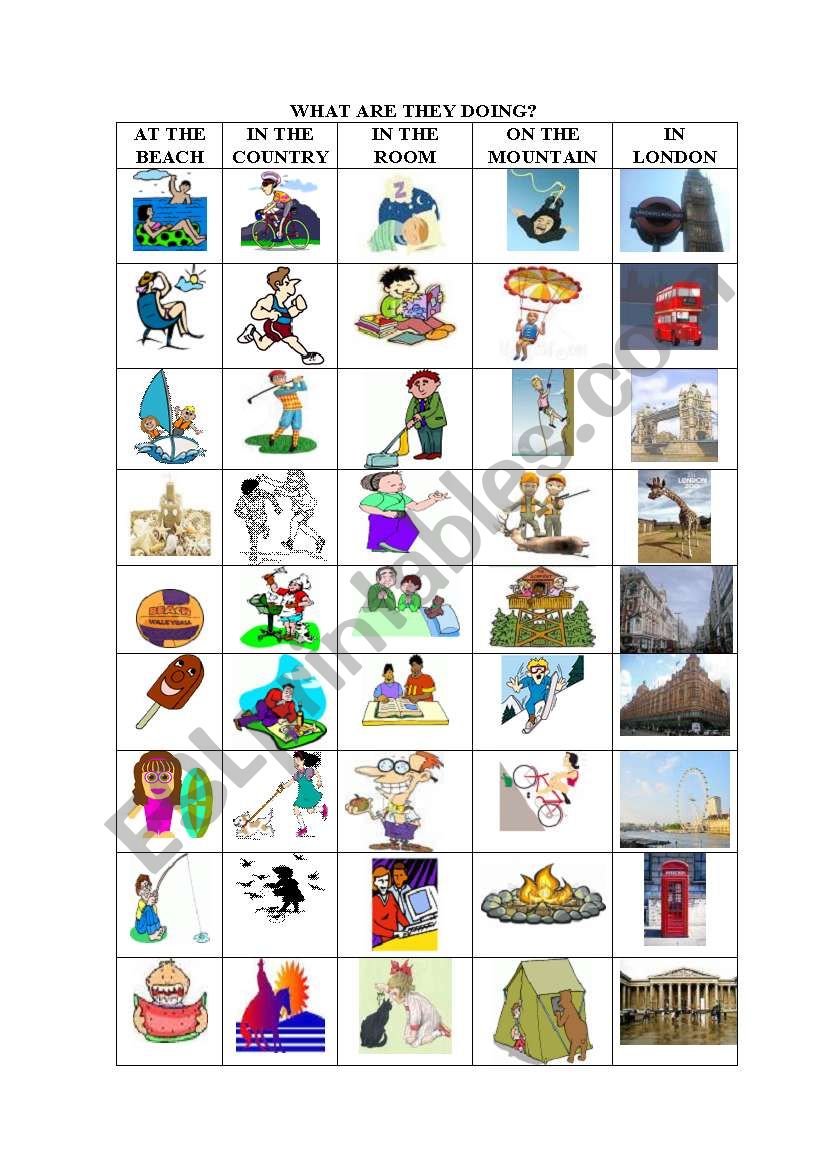 What are they doing? worksheet