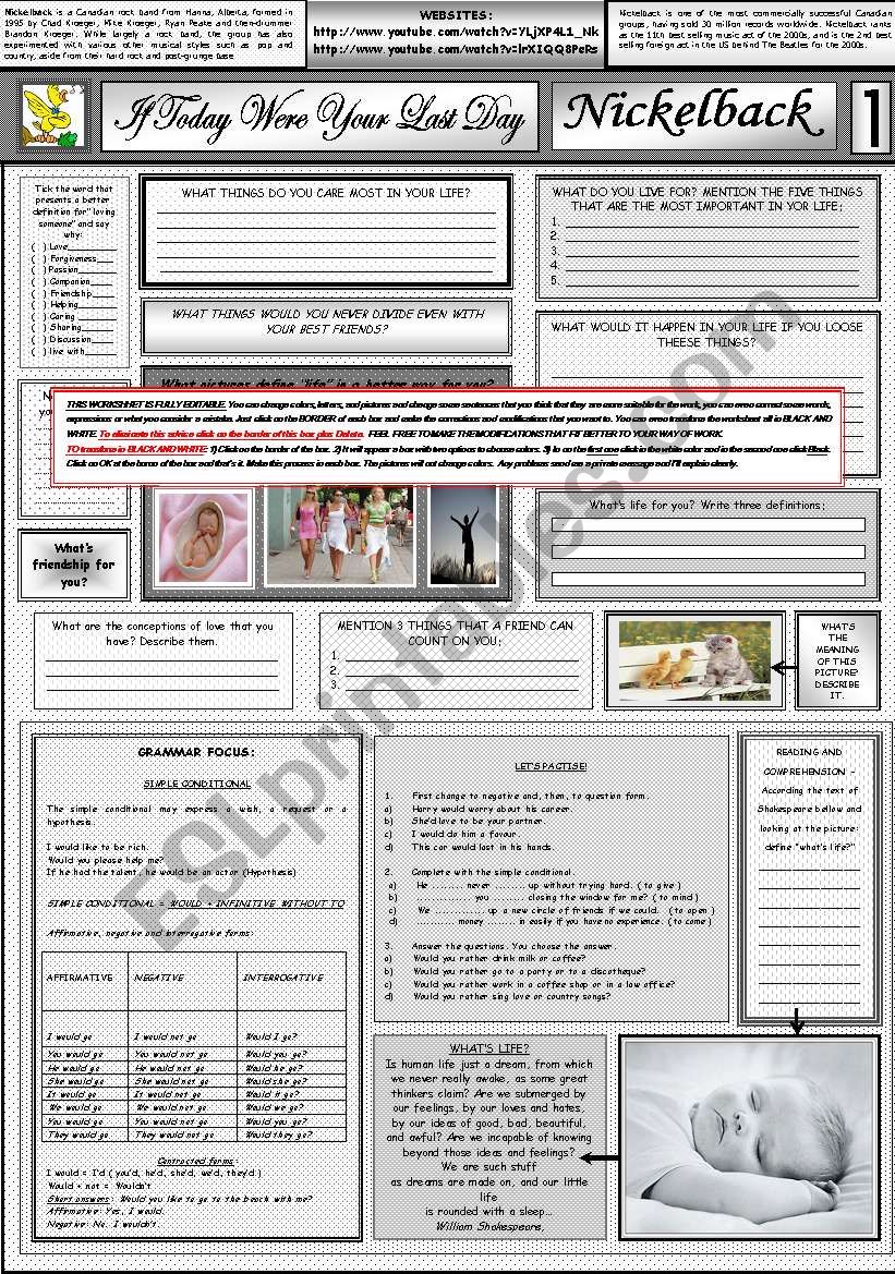 IF TODAY WERE YOUR LAST DAY - NICKELBACK - PART 01 - FULLY EDITABLE AND FULLY CORRECTABLE