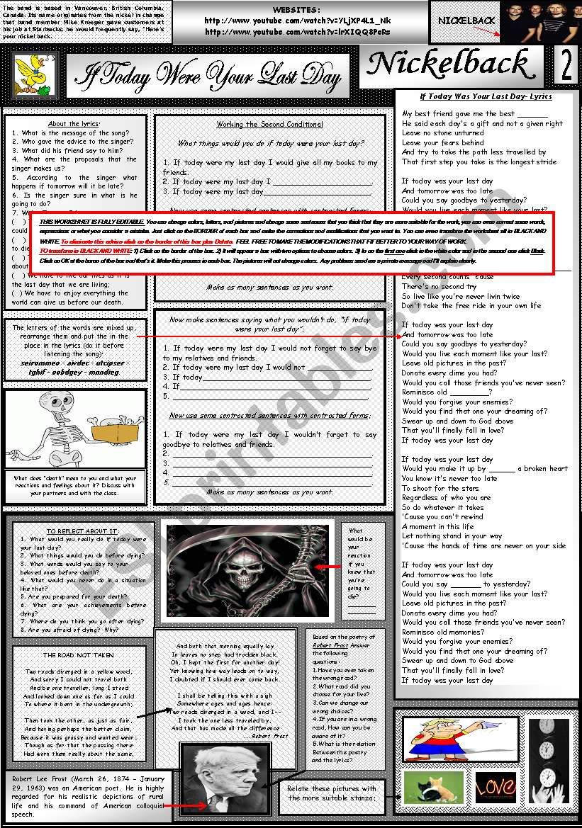 IF TODAY WERE YOUR LAST DAY - NICKELBACK - PART 02 - FULLY EDITABLE AND FULLY CORRECTABLE