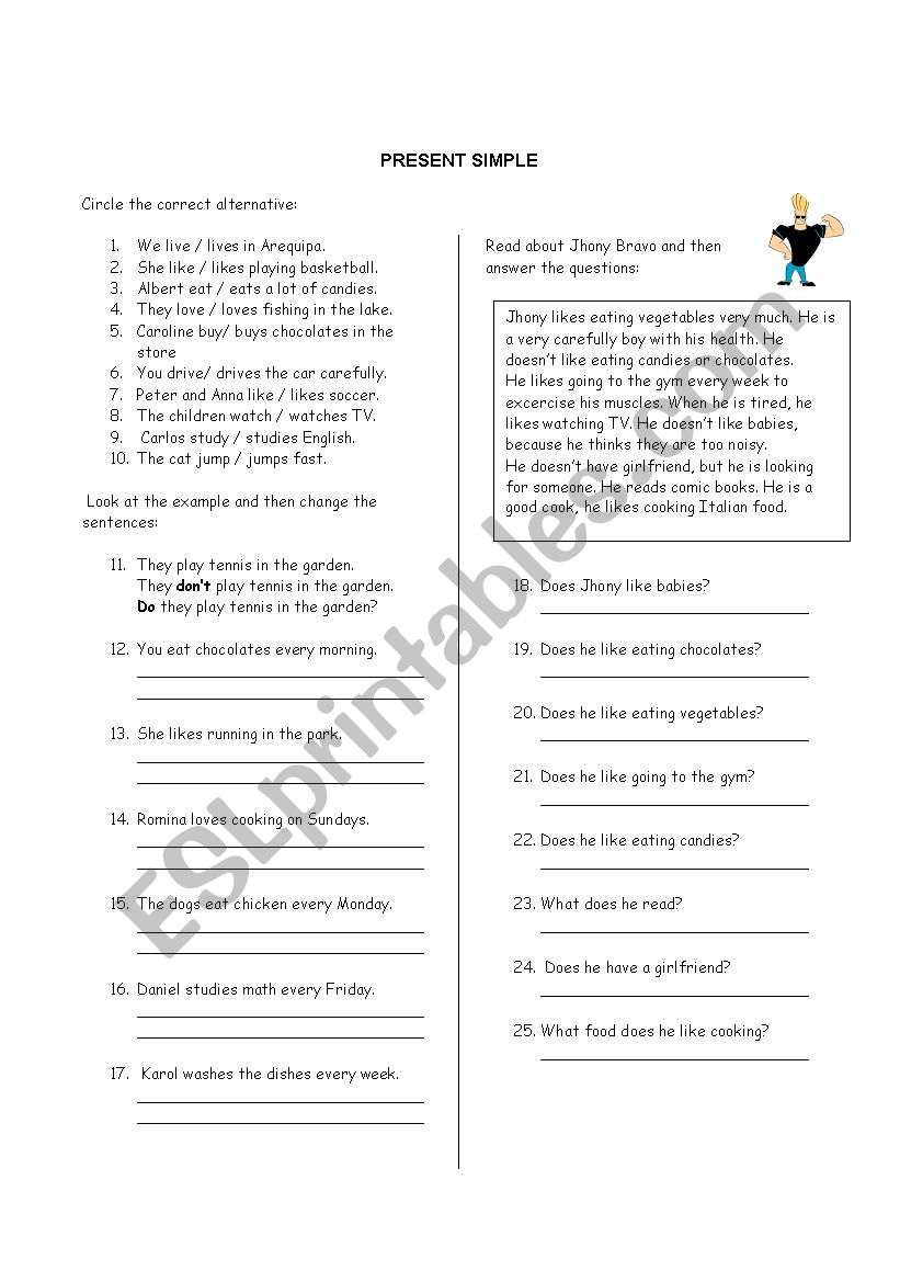 PRESENT SIMPLE worksheet