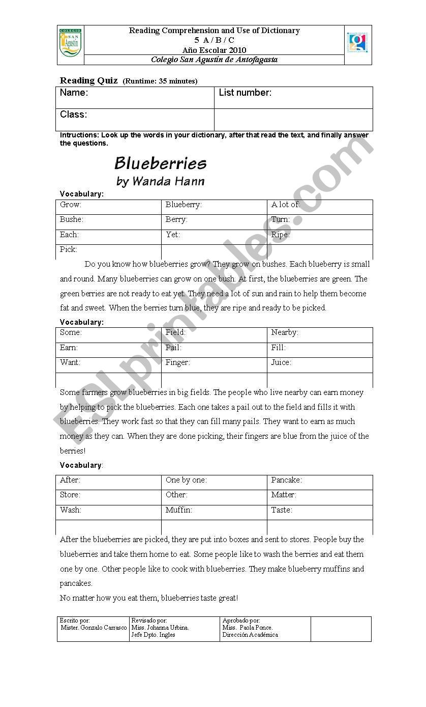 Reading for kids worksheet