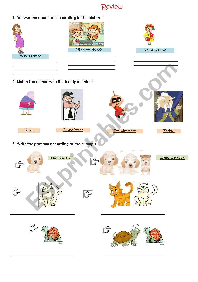 Review for Kids worksheet